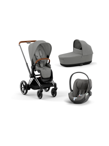 CYBEX - Cybex ePriam yhdistelmävaunut ja turvakaukalo (Chrome/Brown) - LEAF GREEN | Stockmann