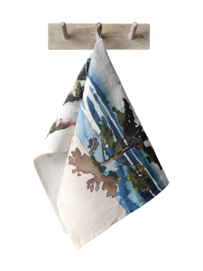 ESTER VISUAL - Pellava-keittiöpyyhe Kuninkaanlaavu 45×65 cm - MONIVÄRINEN PRINTTI | Stockmann