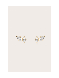 KARAAT Jewelry - Marquise Duo Studs -timanttikorvakorut - 18K YELLOW GOLD | Stockmann