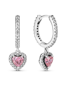 Pandora - Säihkyvä sydänsädekehä -korvarenkaat Heart sterling silver hoop earrings with fancy pink and clear cubic zirconia Sparkling Halo Heart Hoop Earrings 291445C01 Pandora - Säihkyvä sydänsädekehä -korvarenkaat Heart sterling silver hoop earrings with fancy pink and clear cubic zirconia Sparkling Halo Heart Hoop Earrings 291445C01 | Stockmann