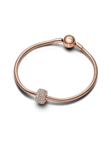 Pandora - Säihkyvä kolmen rivin pavéhela 14k Rose gold-plated charm with clear cubic zirconia 14k Rose gold-plated unique metal blend  Cubic Zirconia Clear 782820C01 | Stockmann
