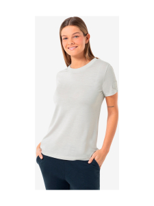 super.natural - Naisten Casual Rib Bio J merinovillainen t-paita - WHITE STONE MELANGE | Stockmann