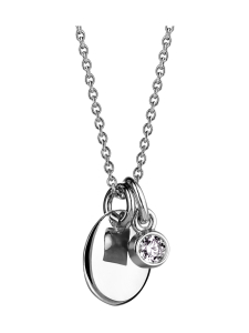 Macor Jewellery - Sileä laatta ja timantti -kaulakoru - VALKOKULTA | Stockmann