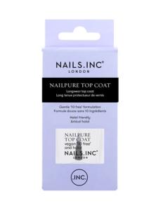 NAILS INC - NAILPURE Longwear Top Coat 10 free -hellävarainen päällyslakka 14ml NAILS INC - NAILPURE Longwear Top Coat 10 free -hellävarainen päällyslakka 14ml | Stockmann
