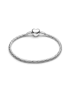 Pandora - Heart Clasp Faceted Snake Chain Bracelet - 594236C00 | Stockmann