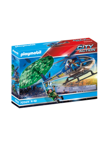 PLAYMOBIL - PLAYMOBIL CITY ACTION Poliisihelikopteri ja rosvo laskuvarjolla 70569 | Stockmann