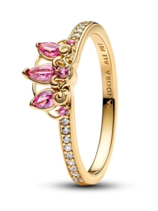 Pandora - Disneyn Tähkäpään tiara -sormusDisney Rapunzel 14k gold-plated tiara ring with phlox pink crystal and clear cubic zirconia Disney Princess Rapunzel Tiara Ring | Stockmann