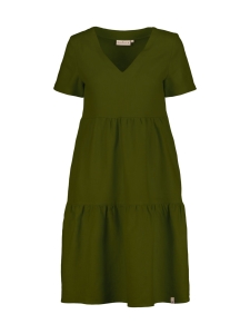 Nakoa - Pellava Kerrosmekko, Olive Green - OLIVE GREEN (OLIIVINVIHREÄ) | Stockmann