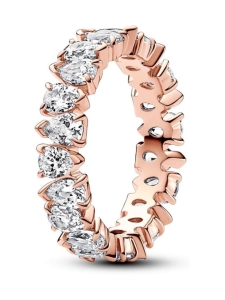 Pandora - Säihkyvät suuntaa vaihtavat kivet -sormus 14k Rose gold-plated unique metal blend  Cubic Zirconia Clear 183021C01 | Stockmann