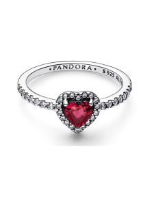 Pandora - Pandora Timeless sormus, kirsikanpunainen sydän, useita kiviä, hopea – 198421C02 | Stockmann