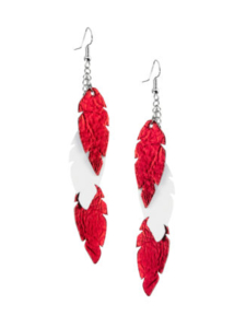 VIAMINNET - FEATHERS Petite Trio -korvakorut - PUNA-VALKOINEN | Stockmann