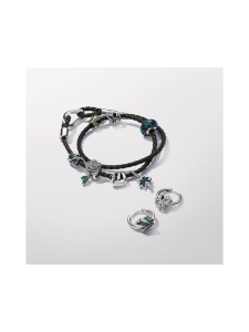 Pandora - Säihkyvä ruusu -hela Rose sterling silver charm with clear cubic zirconia and royal green crystal Sterling silver  Mixed stone Green 793201C01 | Stockmann