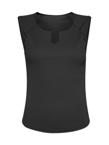 Deha - Ribbitoppi kaulahalkiolla - MUSTA | Stockmann