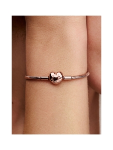 Pandora - Pandora Moments -Ruusukultainen käärmeketjurannekoru ja sydänlukko 583050C00 | Stockmann