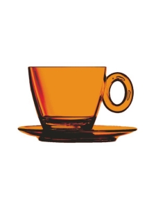 Mepra - Policarbonato-kahvikuppi ja aluslautanen - AMBER | Stockmann