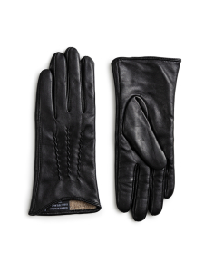 Berkeley - W's Siena Lthr Gloves -nahkasormikkaat villavuorilla - MUSTA | Stockmann