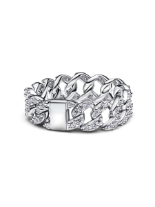 Pandora - Cuban chain sterling silver ring with clear cubic zirconia Pandora - Cuban chain sterling silver ring with clear cubic zirconia | Stockmann