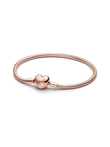 Pandora - Pandora Moments -Ruusukultainen käärmeketjurannekoru ja sydänlukko 583050C00 | Stockmann