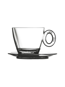 Mepra - Policarbonato-kahvikuppi ja aluslautanen - TRANSPARENT | Stockmann