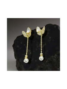 DFJ Collections - Perhoset riipuskorvakoru - kullattu hopea - KULTA | Stockmann