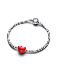 Pandora - Pandora Moments punainen hela, sydän, hopea, emali – 793087C01 | Stockmann