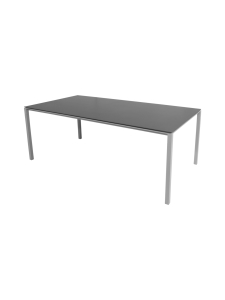 Cane-Line - Pure-ruokapöytä 200 x 100 cm - VAALEANHARMAA, MUSTA | Stockmann