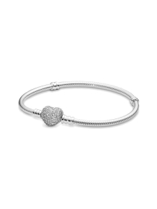 Pandora - Moments heart with zirconia silver bracelet 590727CZ | Stockmann