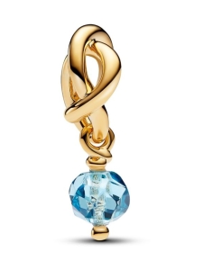 Pandora - 14k Gold-plated dangle with sea aqua blue crystal | Stockmann