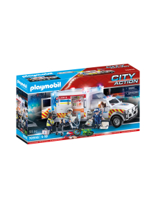 PLAYMOBIL - PLAYMOBIL Pelastusajoneuvosetti Ambulanssi valoilla ja äänillä 70936 | Stockmann