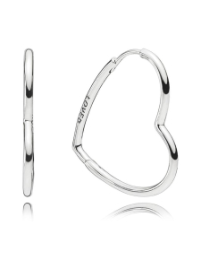Pandora - Asymmetrical heart silver hoop earrings Asymmetrical Heart Hoop Earrings  297822 | Stockmann