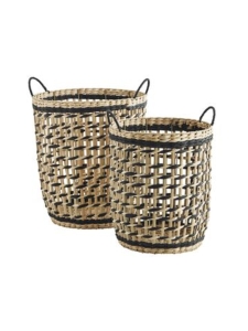 Madam Stolz - KORI punottu ∅35, korkeus 40 cm - BEIGE / MUSTA Madam Stolz - KORI punottu ∅35, korkeus 40 cm - BEIGE / MUSTA | Stockmann