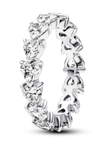 Pandora - Sydänrivi-sormus Hearts sterling silver ring with clear cubic zirconia 193103C01 | Stockmann