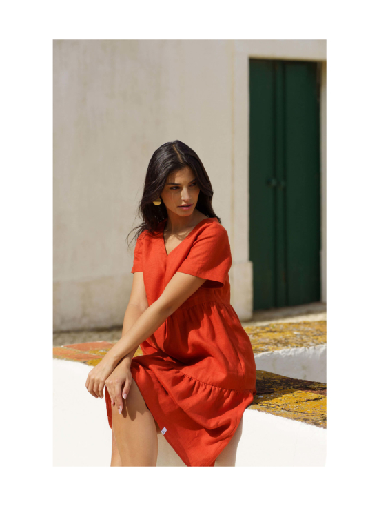 Nakoa - Pellava Kerrosmekko, Burnt Orange - BURNT ORANGE (MURRETTU ORANSSI) | Stockmann - photo 2