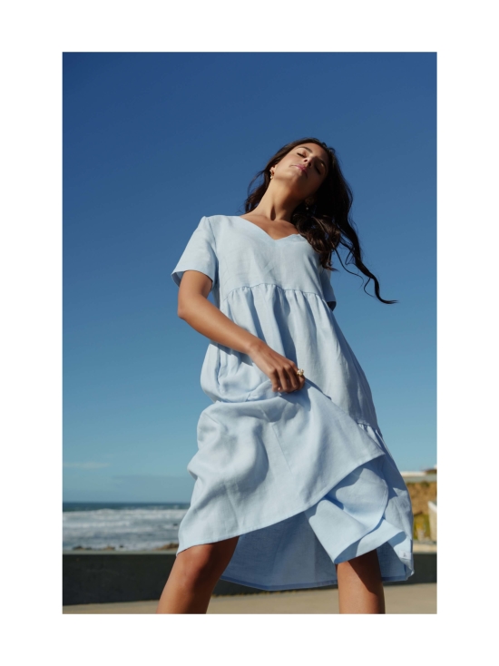 Nakoa - Pellava Kerrosmekko, Sky Blue - VAALEANSININEN | Stockmann - photo 5