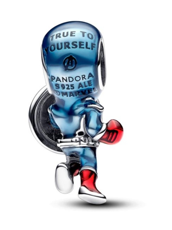 Pandora - Marvel Kostajat Kapteeni Amerikka -hela Marvel Captain America sterling silver charm with clear and red cubic zirconia, red and blue enamel Sterling silver Enamel Cubic Zirconia Blue 793129C01 | Stockmann - photo 2