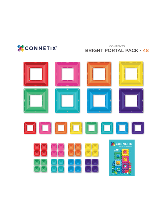 CONNETIX - CONNETIX Magneettinen rakennussarja Sisäkkäiset neliöt, 48 osaa | Stockmann - photo 2