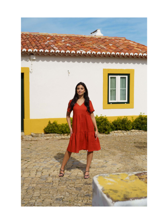 Nakoa - Pellava Kerrosmekko, Burnt Orange - BURNT ORANGE (MURRETTU ORANSSI) | Stockmann - photo 4