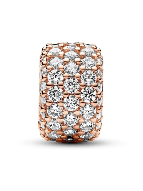 Pandora - Säihkyvä kolmen rivin pavéhela 14k Rose gold-plated charm with clear cubic zirconia 14k Rose gold-plated unique metal blend  Cubic Zirconia Clear 782820C01 | Stockmann - photo 4