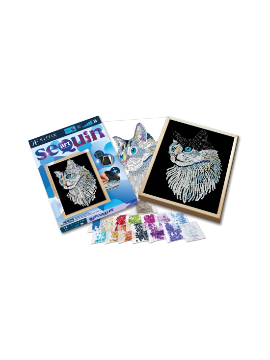 KITFIX - KITFIX Paljettimaalaus Blue Valkoinen kissa - photo 3 KITFIX - KITFIX Paljettimaalaus Blue Valkoinen kissa | Stockmann - photo 3
