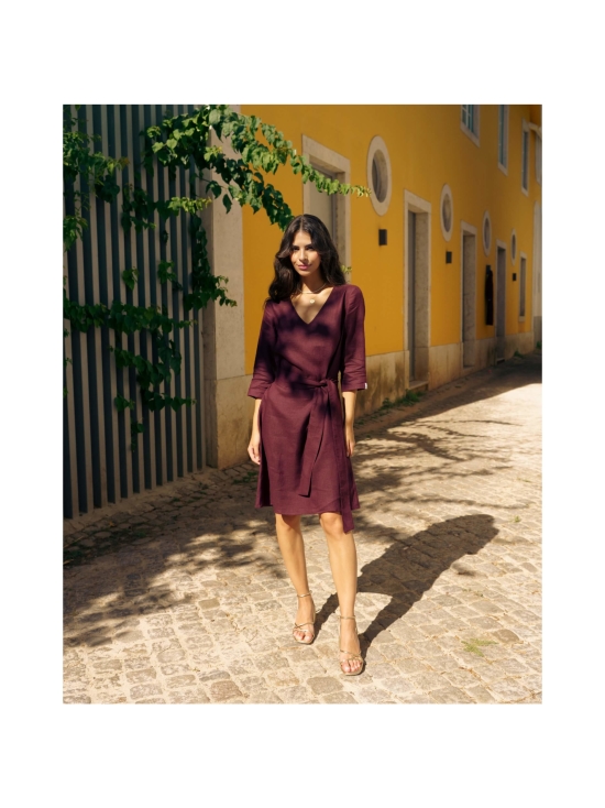 Nakoa - Vera Dress Pellavamekko, Merlot - TUMMANPUNAINEN | Stockmann - photo 2