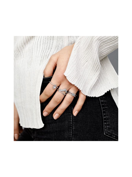 Pandora - Tiara wishbone silver ring with clear cubic zirconia 197736CZ | Stockmann - photo 3