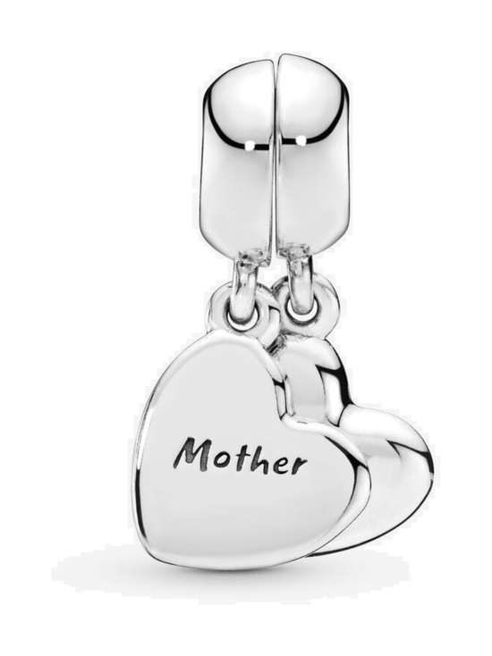 Pandora - Mother and son splitable silver dangle with black enamel Mother & Son Heart Split Dangle Charm 797777EN16 | Stockmann - photo 1