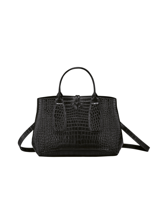 Longchamp - Roseau Croco - Top handle bag M - Nahkalaukku - BLACK - photo 4 Longchamp - Roseau Croco - Top handle bag M - Nahkalaukku - BLACK | Stockmann - photo 4
