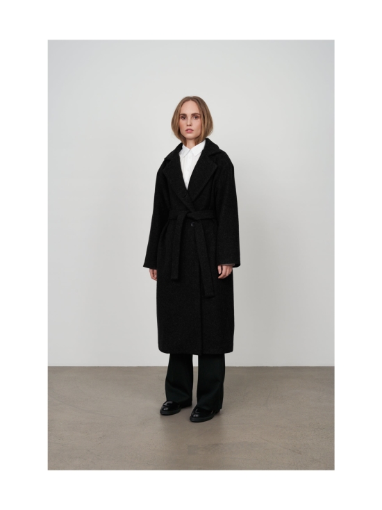 anvivid alpaca wrap coat （black）-