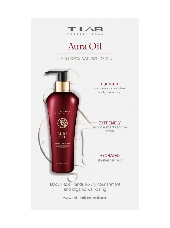 T-LAB Professional - Aura Oil Absolute Wash -vartalonpesugeeli 300ml - photo 3 T-LAB Professional - Aura Oil Absolute Wash -vartalonpesugeeli 300ml | Stockmann - photo 3