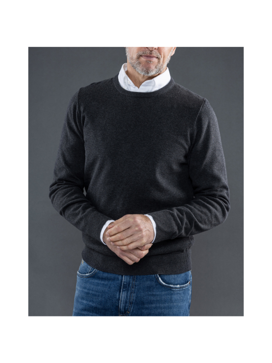 Berkeley - Brockton Cotton Crew -puuvillaneule - DARK GREY | Stockmann - photo 3