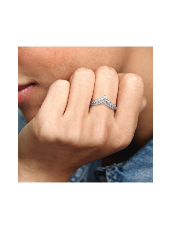 Pandora - Tiara wishbone silver ring with clear cubic zirconia 197736CZ | Stockmann - photo 1
