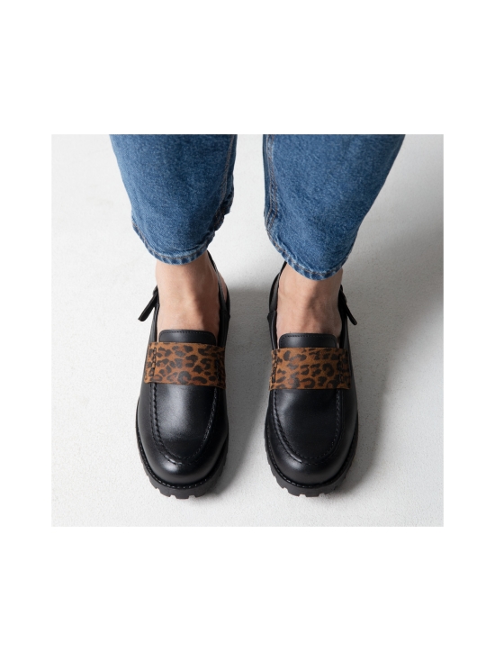 Pomar - TATAR slingback-loaferit - BLACK NAPPA/LEOPARD | Stockmann - photo 3