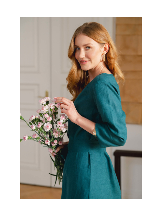 Nakoa - Classic Linen Dress, Crystal Teal - CHRYSTAL TEAL (PETROOLINSININEN) | Stockmann - photo 2