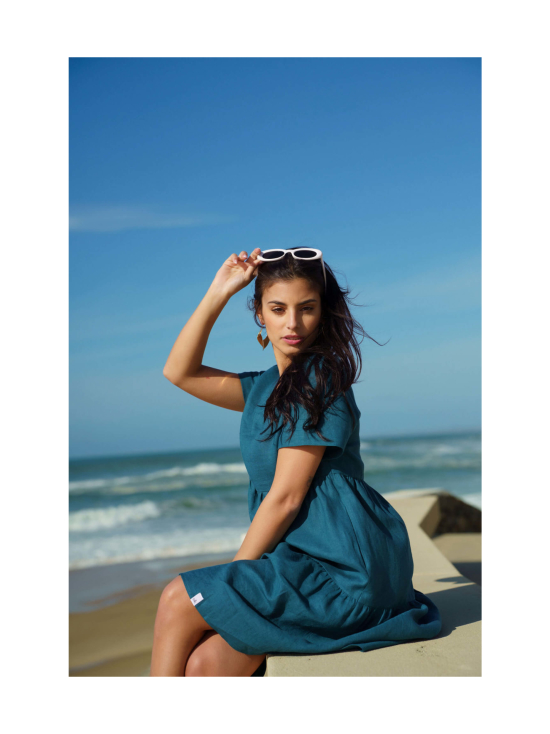 Nakoa - Pellava Kerrosmekko, Crystal Teal - OXFORD NAVY (TUMMANSININEN) | Stockmann - photo 4